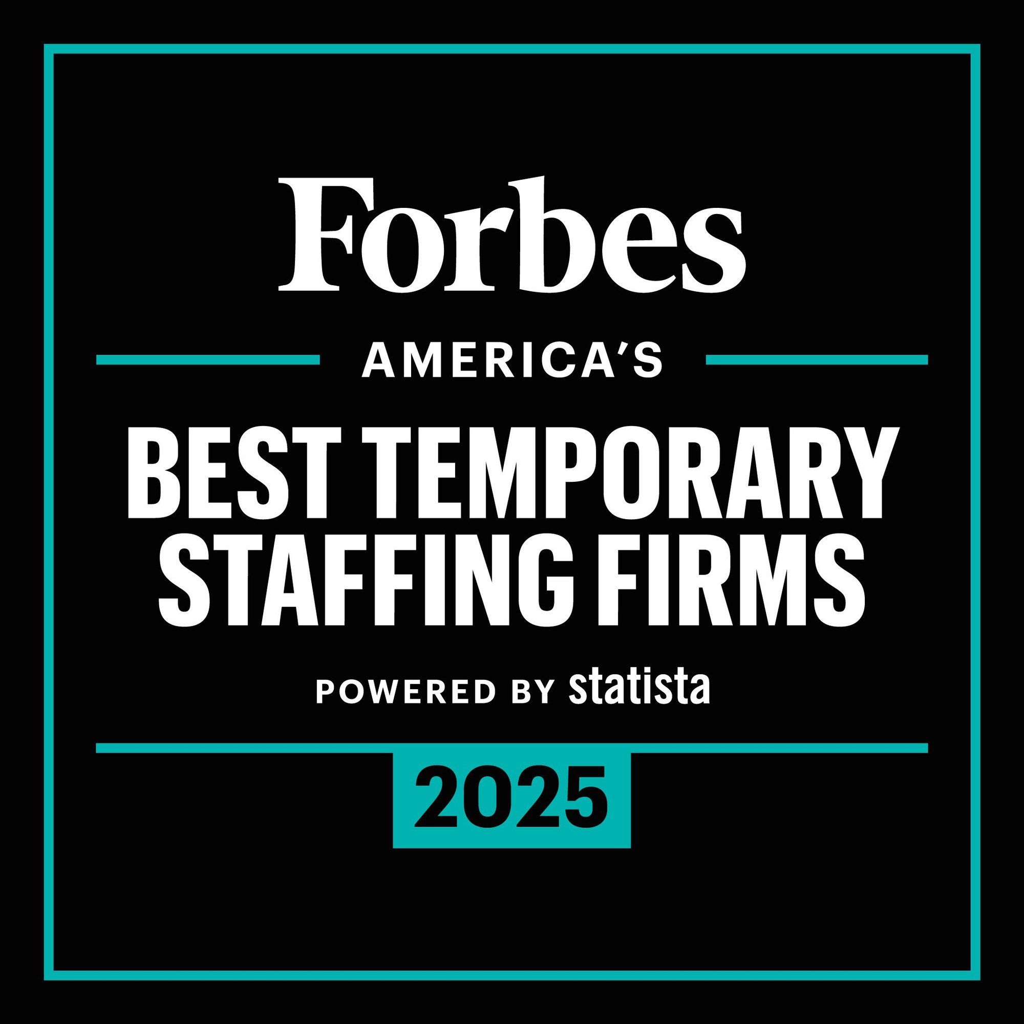 Forbes 2025 Best Temp Staffing Firms Square Logo